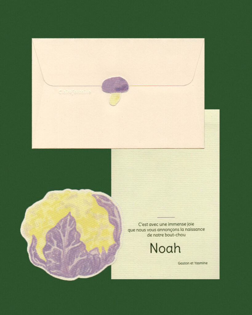 Papeterie_Lescure_Elodie_graphiste_Annecy_faire_part_naissance_complet_maraichers